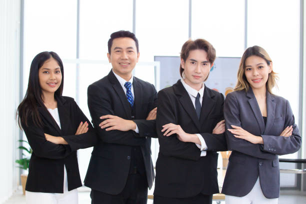 istock Asian businessman team portrait. 1424134188