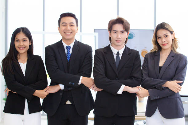 istock Asian businessman team portrait. 1424136330