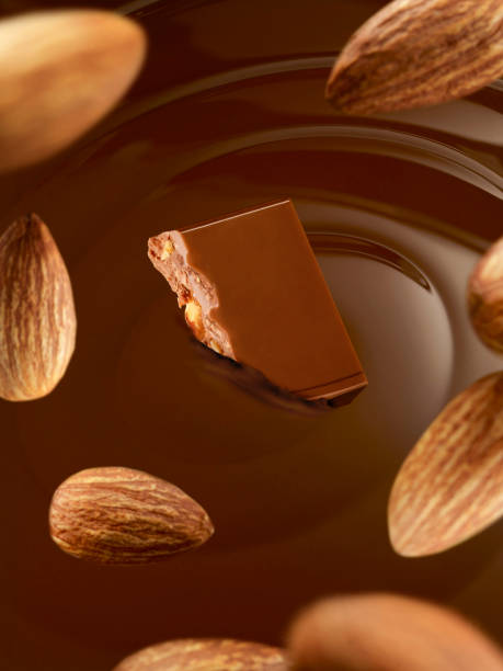 istock Almonds into chocolate fudge 1424137473
