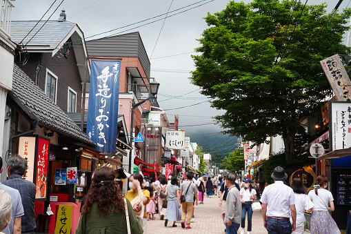 Shopping street in old Karuizawa, also known as Kyu-Karuizawa, or Karuizawa Ginza Shotengai.