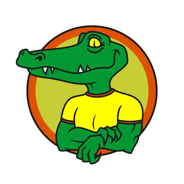 Vector illustration of Alligator crocodile cartoon character mascot