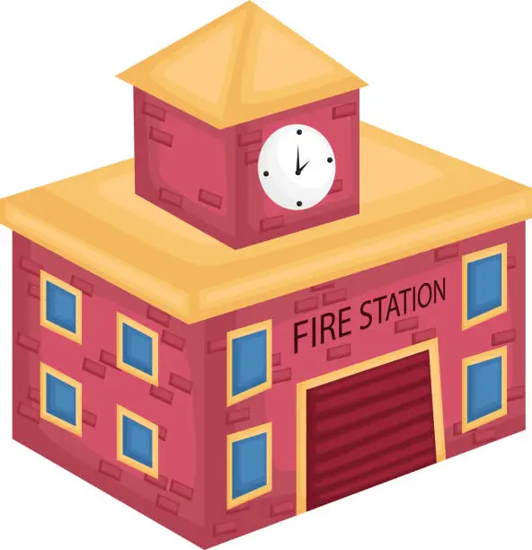 Vector illustration of Fire Station