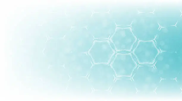 Vector illustration of Background of hexagon geometric white blue pattern bright.