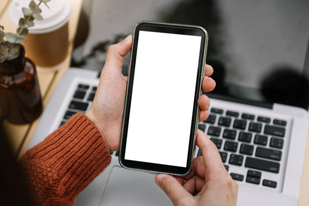 istock A woman hand holding smart phone device i 1424150438