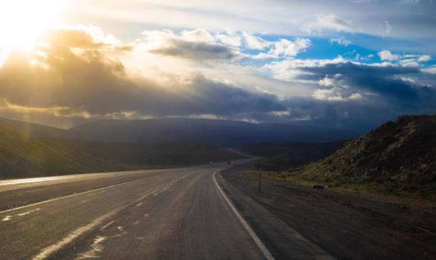 Highway around the hills in Utah, USA