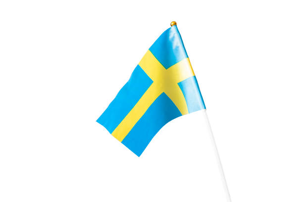 istock Swedish flag isolated on a white background. Beautiful Swedish flag waving. Celebration. National Day of Sweden. Swedish Flag Day. 1424168024