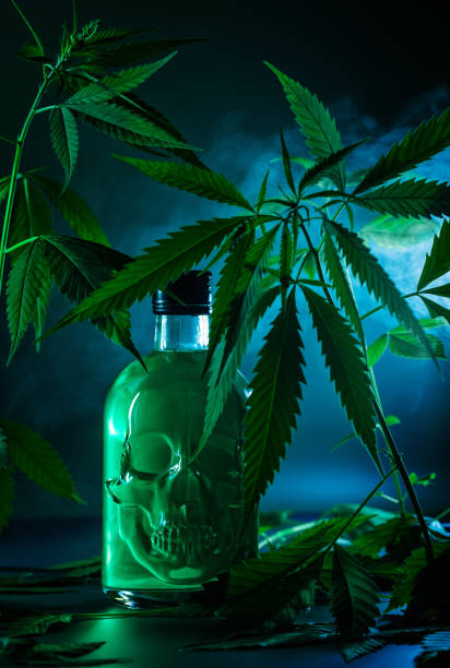 istock a green drink with cannabis ruderalis leaves 1424176589