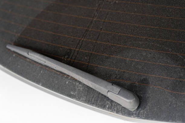 istock the back window of a dirty car. 1424178227