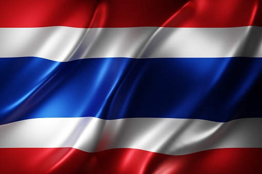 3d rendering of a of a silked Thailand flag