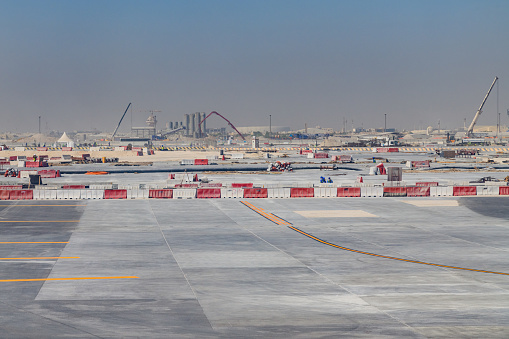 Construction site at airport of city Doha, Qatar