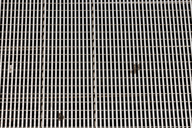 Metal grate flooring detail.