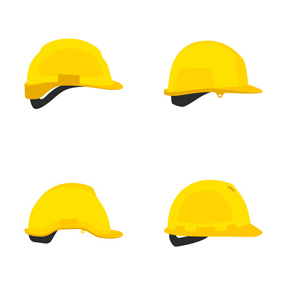 Set of Safety helmet isolated on white background