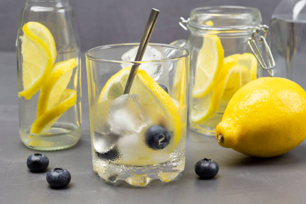 istock Misted glass with ice and lemon. 1424190712