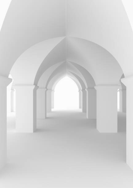 istock Hallway of castle or ancient mosque with columns 1424192424