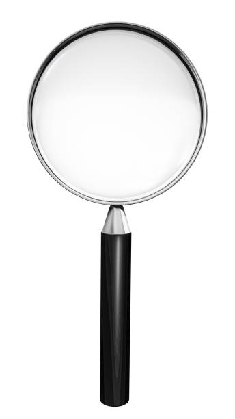 magnifier isolated on white background stock photo
