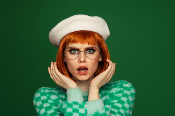 istock Beautiful emotional woman with bright make-up 1424205714