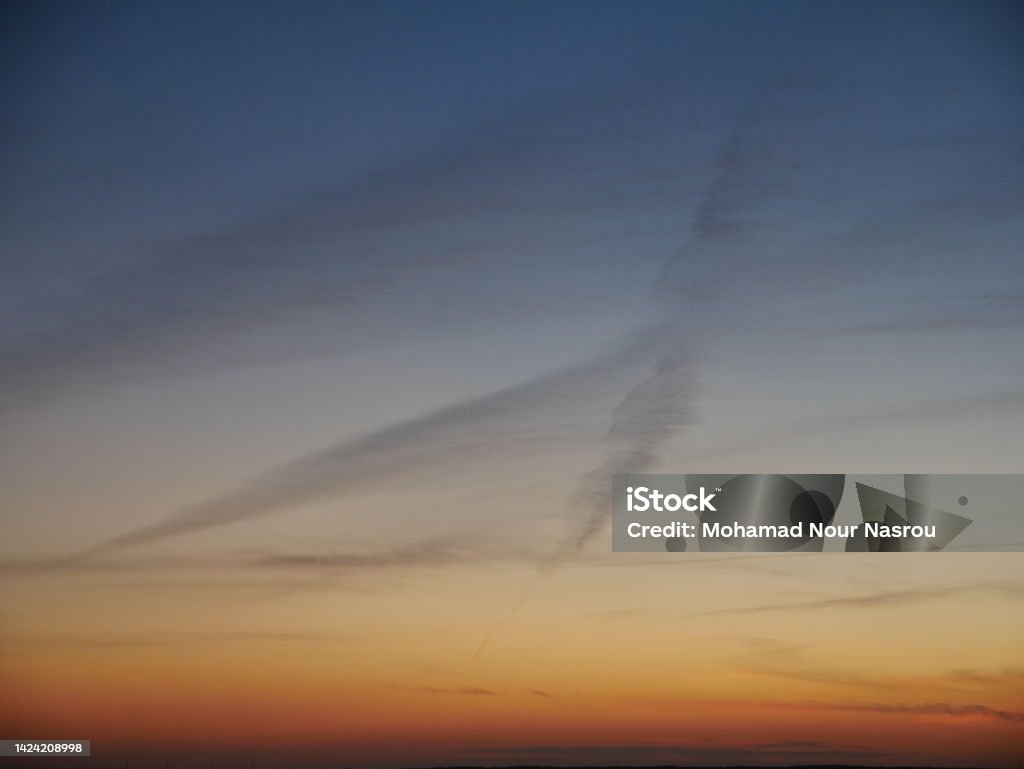 Photoshooting of the sky at sunset Backgrounds Stock Photo