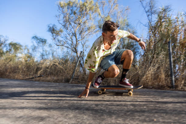 istock surf skate on the river channel 1424210406