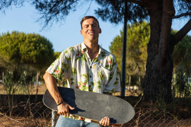 istock surf skate on the river channel 1424211975