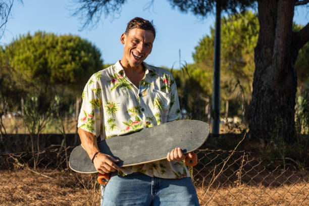 istock surf skate on the river channel 1424211977