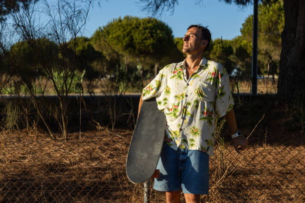 istock surf skate on the river channel 1424212047