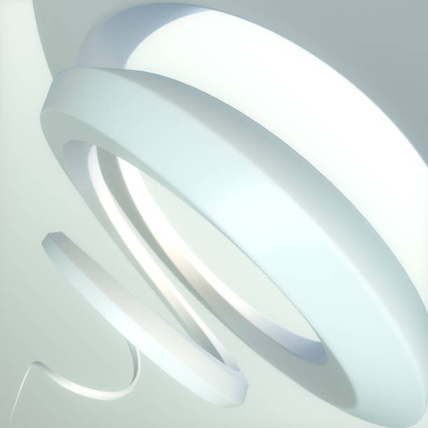 istock 3d rendering digital illustration of a white helix. Line art optical illusion. Abstract background 1424217932