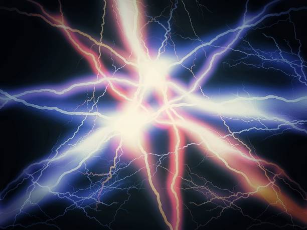 istock Abstract background with colorful lightning bolts 1424222080