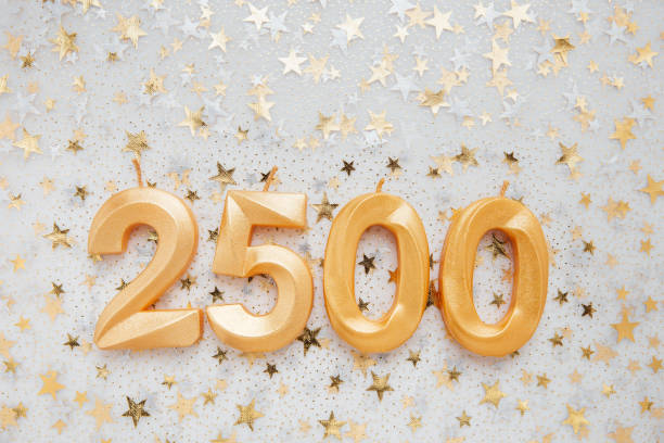 istock 2500 two thousand five hundred followers card. Template for social networks, blogs. Festive Background 1424224876