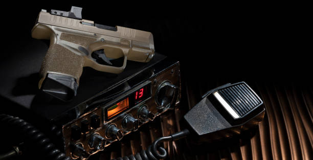 istock Polymer pistol and cb radio 1424229999
