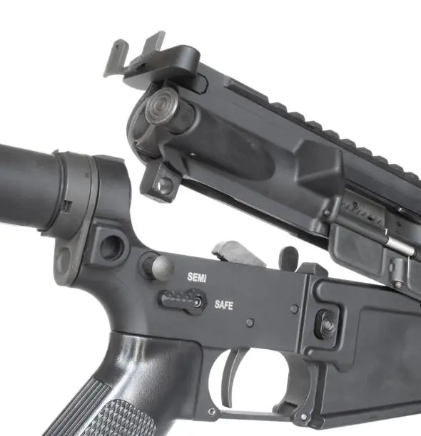 Upper and lower receiver coming apart in an AR-15