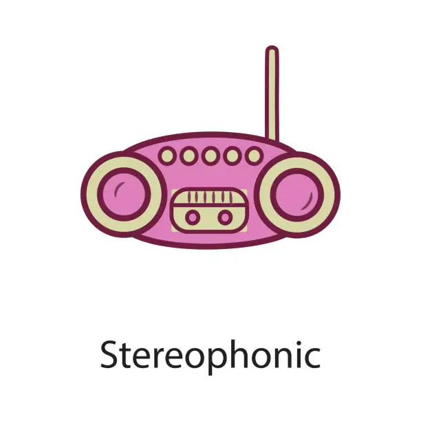 Vector illustration of Stereophonic Filled Outline Icon Design illustration. Music Symbol on White background EPS 10 File