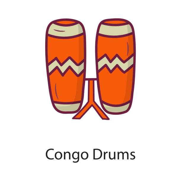 illustrations, cliparts, dessins animés et icônes de congo drums filled outline icon design illustration. symbole de musique sur fond blanc eps 10 fichier - devotee