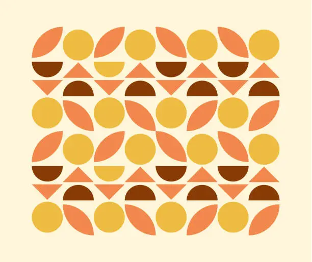 Vector illustration of Abstract geometric vector pattern in Scandinavian style. Agriculture symbol. Harvest of garden. Background illustration graphic design.