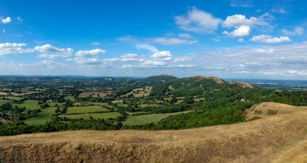 The Malvern Hills from British Camp stock photo
