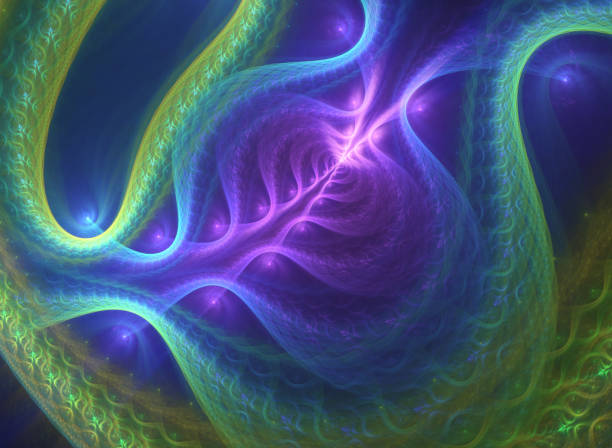 Abstract fractal art background. Infinitely repeating shapes within shapes, perhaps symbolic of peeling away layer after layer to get to the heart or core of something.