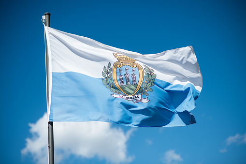 Waving flag of San Marino