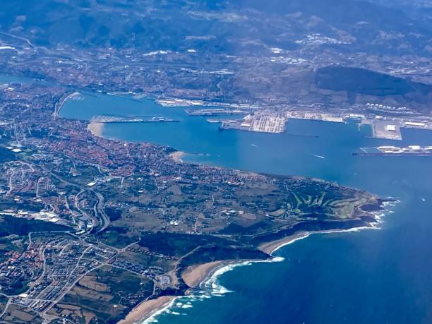 Spain - Getxo ( Bilbao) - aerial view stock photo
