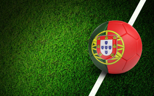 istock Portuguese Flag On A Soccer Ball 1424241678