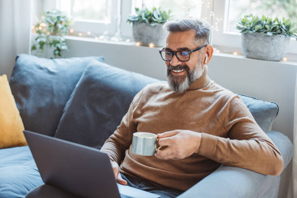 istock Mature man at home for Christmas 1424242257