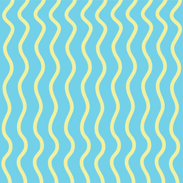벽지, 포장지, 직물을 꾸미기위한 단순한 원활한 파도 패턴 디자인. - water surface water sine wave backgrounds stock illustrations