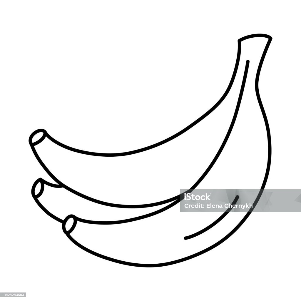Icône De Banane Doodle Dessinée À La Main Dessin Linéaire De Fruits Illustration Vectorielle De