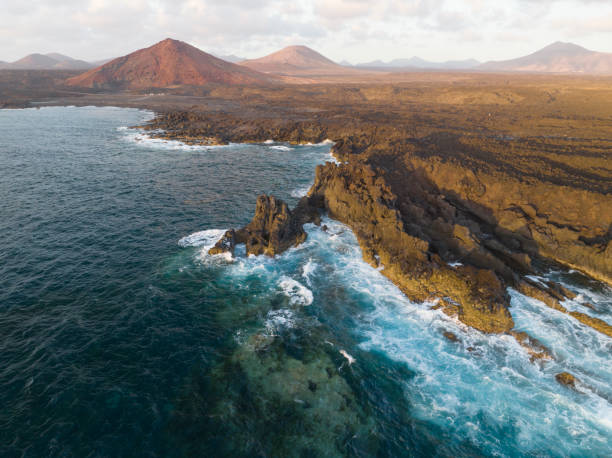 istock Lanzarote Cliffs hervideros from aerial view 1424248059
