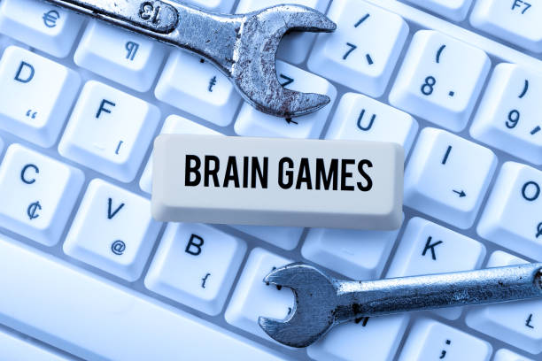 istock Text showing inspiration Brain Games. Concept meaning psychological tactic to manipulate or intimidate with opponent 1424248371