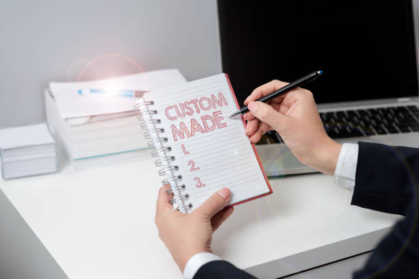 istock Sign displaying Custom Made. Business idea something is done to order for particular customer organization 1424248496