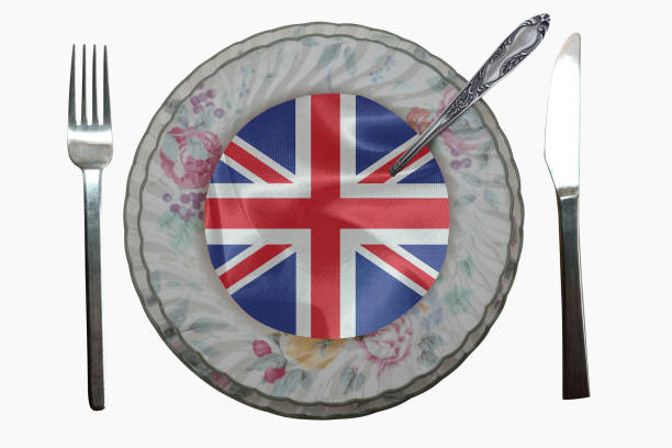 istock United Kingdom flag covering a soup plate   British cuisine  Table setting 1424248817