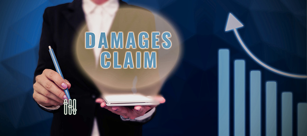 Inspiration showing sign Damages Claim, Word Written on Demand Compensation Litigate Insurance File Suit