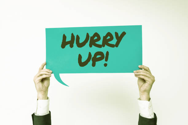 istock Sign displaying Hurry Up. Business showcase asking someone to do a job very fast Quickly Lets go Encourage 1424250129