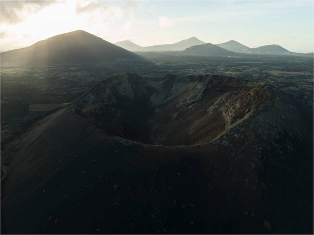 istock lanzarote volcano from aerial view 1424250448