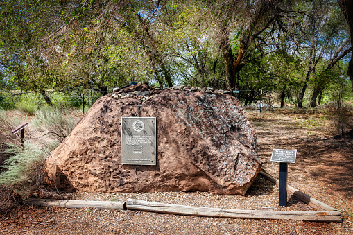 Treaty Rock at Fort Sumner, NM marks where many Navajo prisoners surrendered in 1863, symbolizing the weight cast upon their culture at this place of suffering.  On June 1, 1868, the Navajo Treaty was signed here and prisoners walked home as free people of a sovereign Navajo Nation.