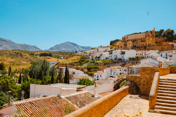 a view of the hillside in Antequera, in the province of Malaga, Spain, on which stands the Real Colegiata de Santa Maria la Mayor church, top right